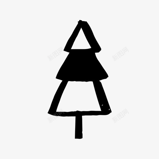 松树庆祝手绘图标svg_新图网 https://ixintu.com 冬天 圣诞节 庆祝 快乐 手绘 松树