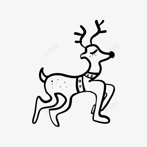 驯鹿动物圣诞节图标svg_新图网 https://ixintu.com 动物 圣诞节 散步 驯鹿 鲁道夫