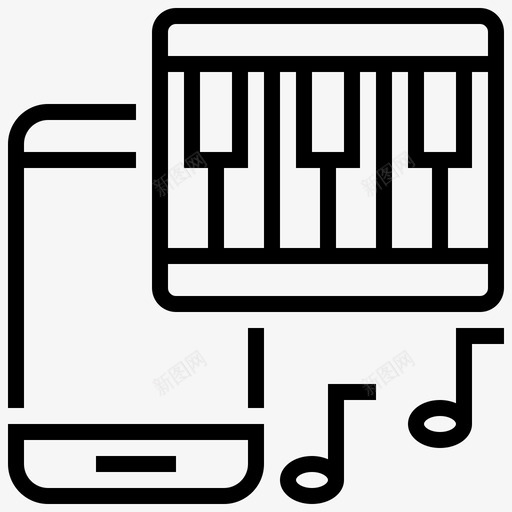 钢琴音乐智能手机图标svg_新图网 https://ixintu.com 多媒体 智能手机 钢琴 音乐