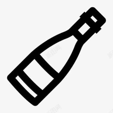 白葡萄酒瓶图标图标