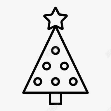 圣诞树灯装饰品图标图标