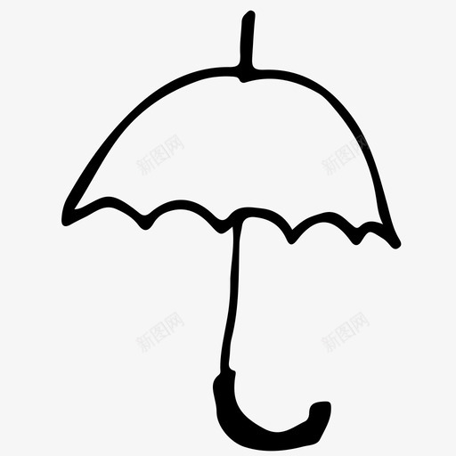 伞手绘素描图标svg_新图网 https://ixintu.com 伞 手绘 素描