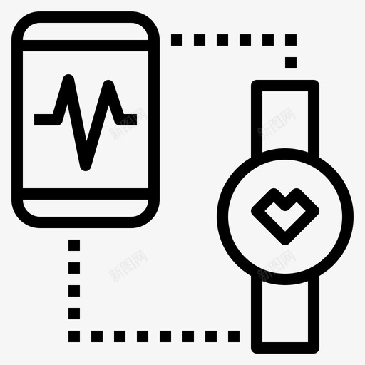 智能设备电话手表图标svg_新图网 https://ixintu.com 健身 手表 智能设备 电话