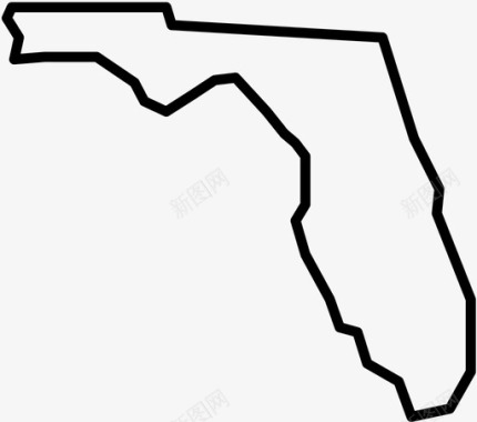 佛罗里达美国地图图标图标