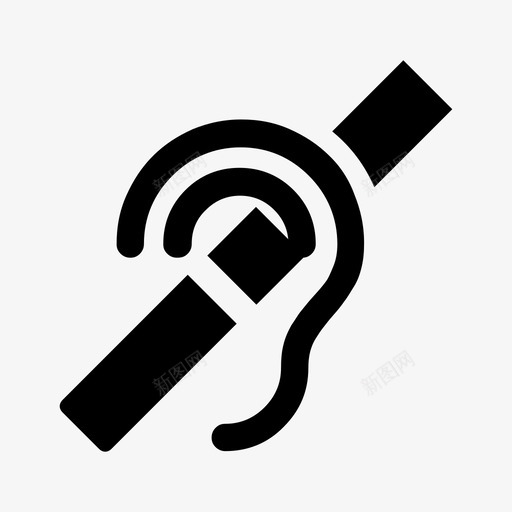 耳聋损伤耳朵图标svg_新图网 https://ixintu.com 健康 声音 大声 损伤 用户体验收集 耳朵 耳聋