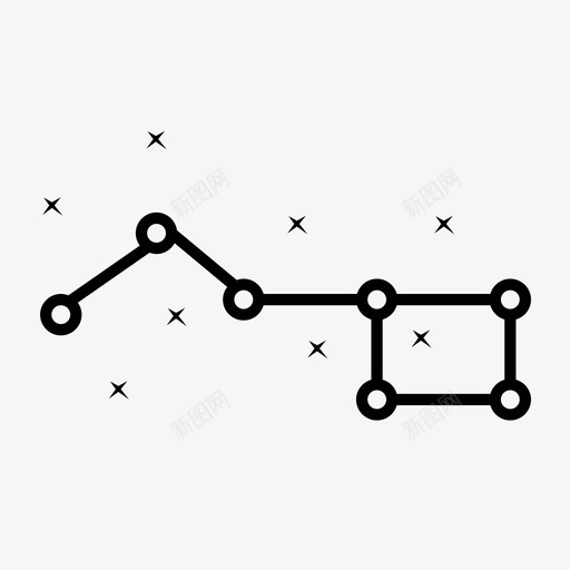 北斗七星星座夜空图标svg_新图网 https://ixintu.com 北斗七星 夜空 太空 太空图标 星座 星星