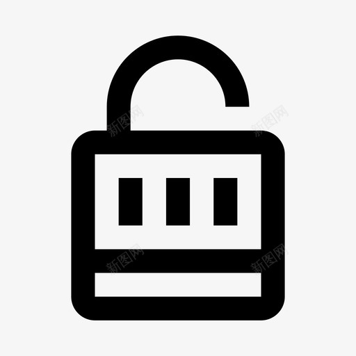 解锁密码保护图标svg_新图网 https://ixintu.com 保护 安全 密码 接口 线路 解锁