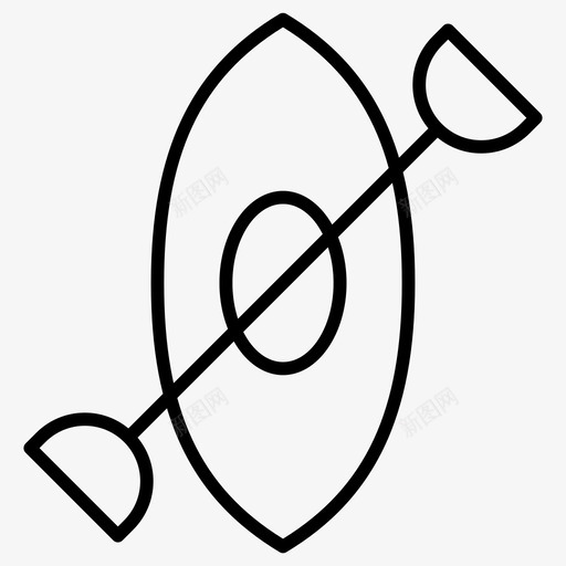 皮划艇小船独木舟图标svg_新图网 https://ixintu.com 划桨 小船 独木舟 皮划艇 运动型
