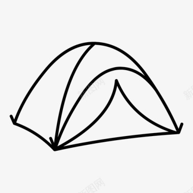 露营帐篷女人冒险图标图标