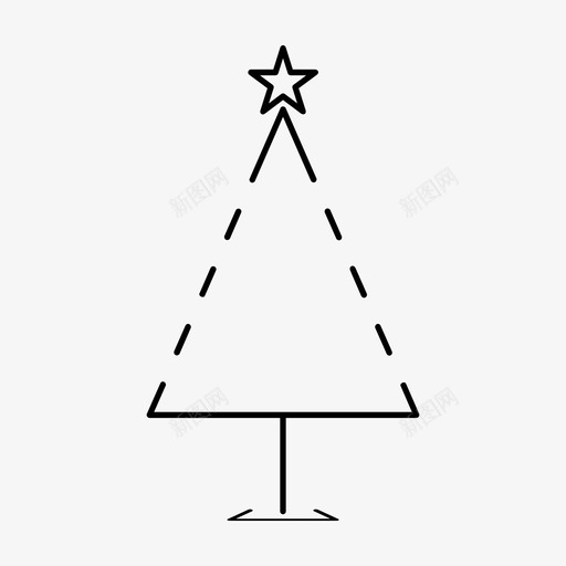 圣诞树松树星星图标svg_新图网 https://ixintu.com 圣诞树 星星 松树