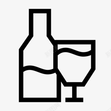 瓶子和玻璃杯饮料果汁图标图标