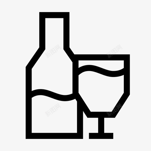 瓶子和玻璃杯饮料果汁图标svg_新图网 https://ixintu.com 果汁 瓶子和玻璃杯 饮料