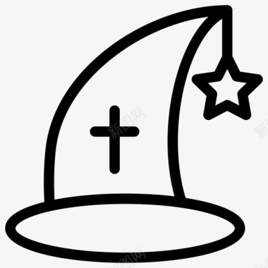 万圣节帽子巫师图标图标