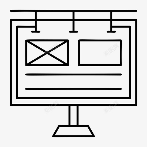 横幅广告广告牌图标svg_新图网 https://ixintu.com 广告 广告牌 技术 招牌 横幅 网络和搜索引擎优化线图标