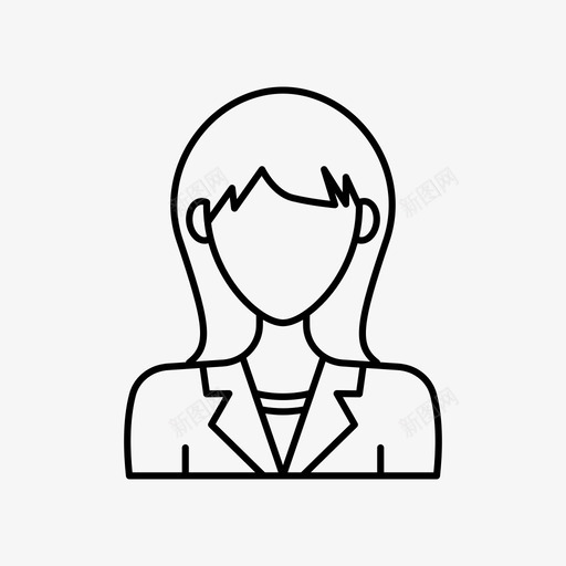 长发女头像女图标svg_新图网 https://ixintu.com 头像 头像女 套装 女 长发 长发女
