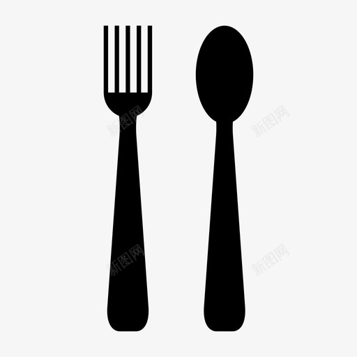 叉子和勺子餐具晚餐图标svg_新图网 https://ixintu.com 午餐 叉子和勺子 晚餐 桌子 餐具 餐厅