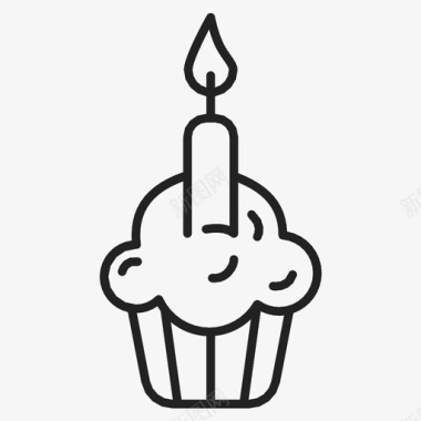 杯子蛋糕生日甜点图标图标