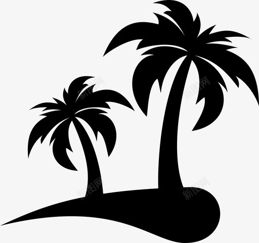 椰子树海滩岛图标svg_新图网 https://ixintu.com 岛 棕榈树 椰子树 海滩