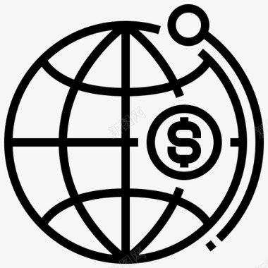 地球货币经济图标图标