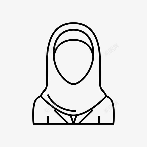 戴头巾的女人化身用户图标svg_新图网 https://ixintu.com 化身 化身女人 戴头巾的女人 用户