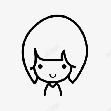 脸女孩短发图标图标