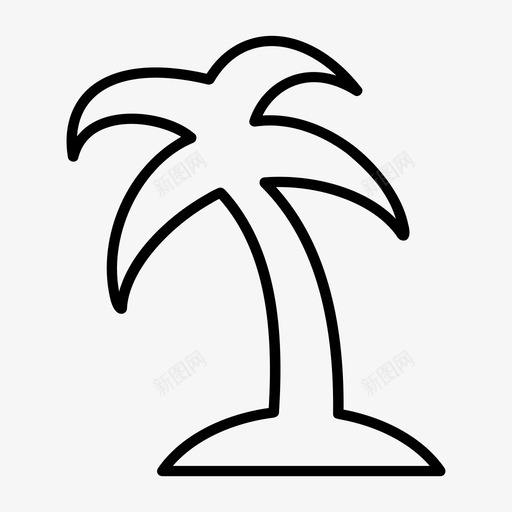 棕榈树椰子树树图标svg_新图网 https://ixintu.com 树 棕榈树 椰子树