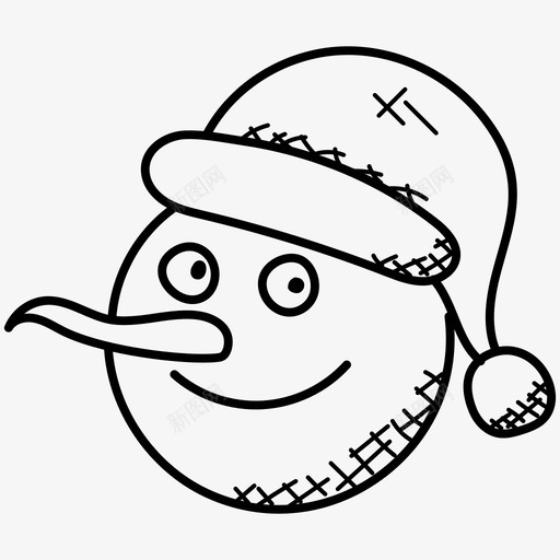 雪人脸雪人头90个圣诞涂鸦图标svg_新图网 https://ixintu.com 90个圣诞涂鸦图标 雪人头 雪人脸