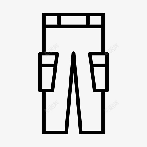 工装裤时尚款式图标svg_新图网 https://ixintu.com 工装裤 时尚 款式 款式2