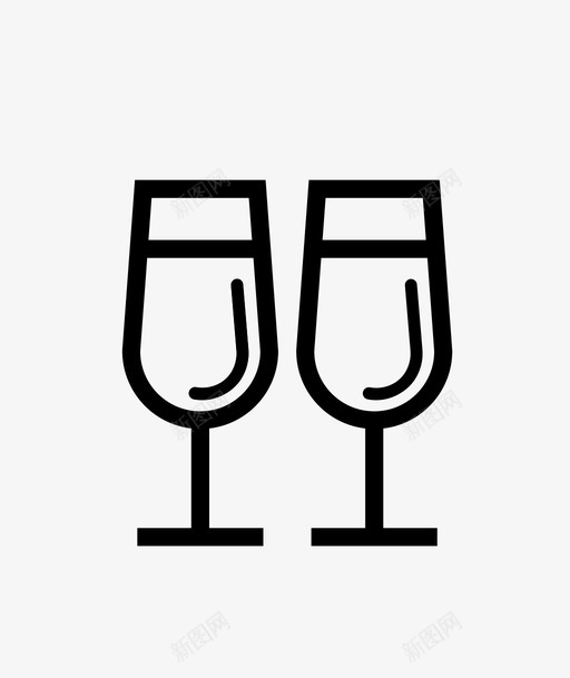 玻璃杯香槟圣诞节图标svg_新图网 https://ixintu.com 圣诞节 新年 玻璃杯 葡萄酒 香槟