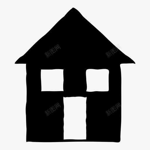 房子手绘家图标svg_新图网 https://ixintu.com 家 房子 手绘 素描