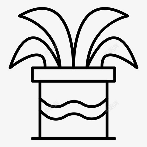 盆栽植物绿色生长图标svg_新图网 https://ixintu.com 生长 盆栽植物 绿色 自然 自然生态细线