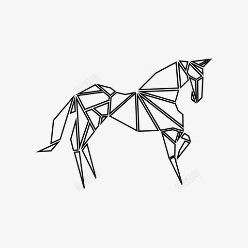 马动物自然图标svg_新图网 https://ixintu.com 动物 折纸 自然 马