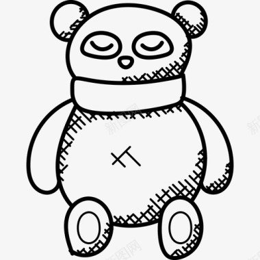泰迪熊玩具熊90个圣诞涂鸦图标图标