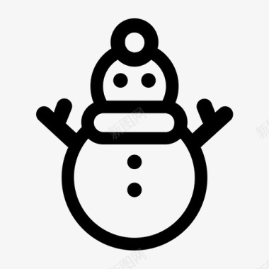 雪人圣诞节降雪图标图标