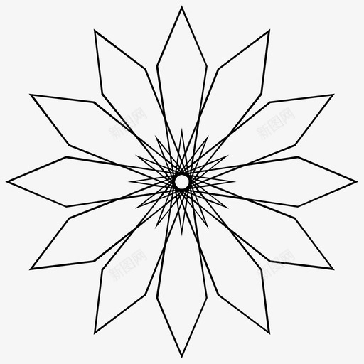 几何学形状太阳花图标svg_新图网 https://ixintu.com 几何学 太阳花 形状