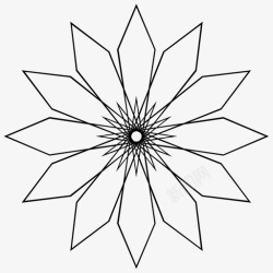 太阳花几何学形状太阳花图标高清图片