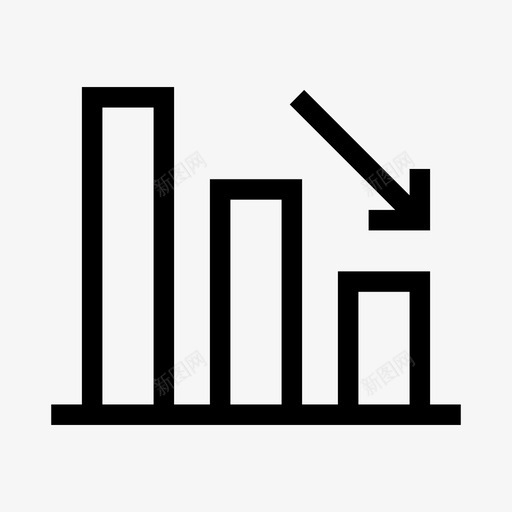 进度下降图表图形图标svg_新图网 https://ixintu.com 业务 图形 图表 结果 趋势 进度下降