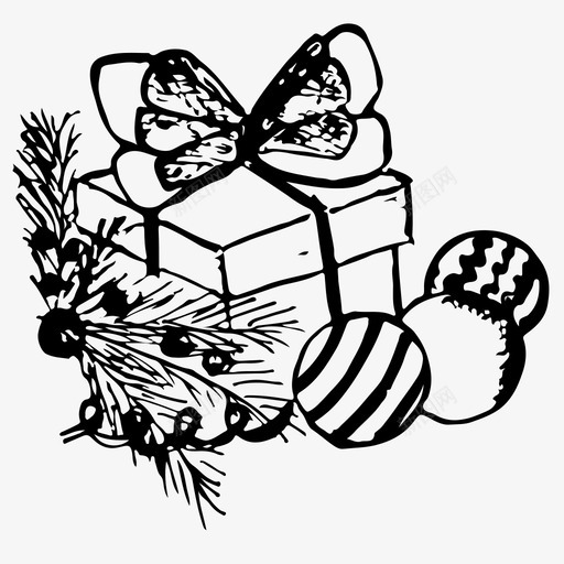 圣诞礼物礼物手绘图标svg_新图网 https://ixintu.com 圣诞礼物 圣诞素描 圣诞节 手绘 礼物