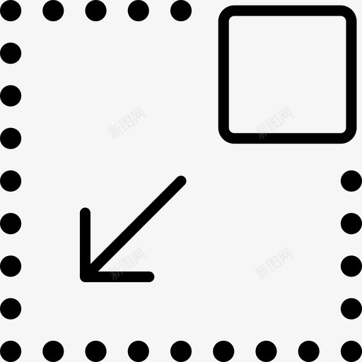 放大运动位置图标svg_新图网 https://ixintu.com 位置 放大 正方形 箭头和方框细 缩放 过程 运动