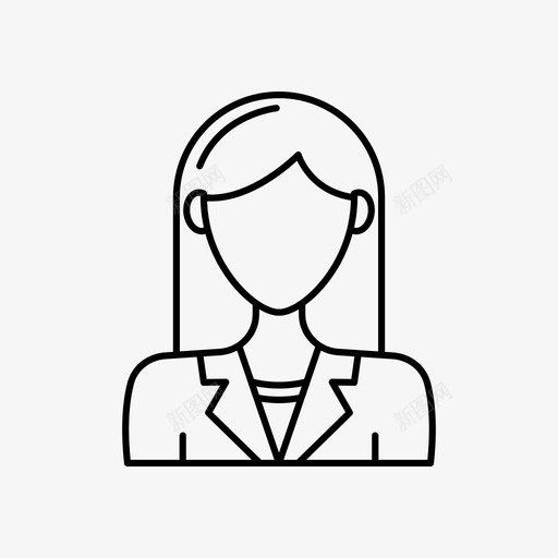 长发女头像女图标svg_新图网 https://ixintu.com 头像 头像女 女 用户 长发 长发女