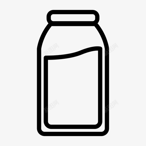 牛奶饮料新鲜图标svg_新图网 https://ixintu.com 健康 新鲜 早餐线性图标集 牛奶 饮料