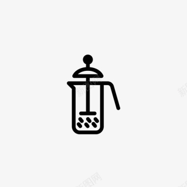 法式出版社咖啡馆水壶图标图标