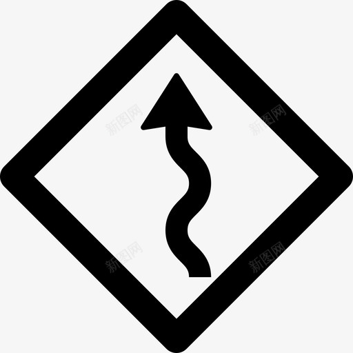 前方弯弯曲曲的道路箭头指示图标svg_新图网 https://ixintu.com 前方弯弯曲曲的道路 指示 箭头