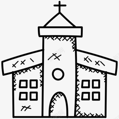 教堂大教堂小教堂图标图标