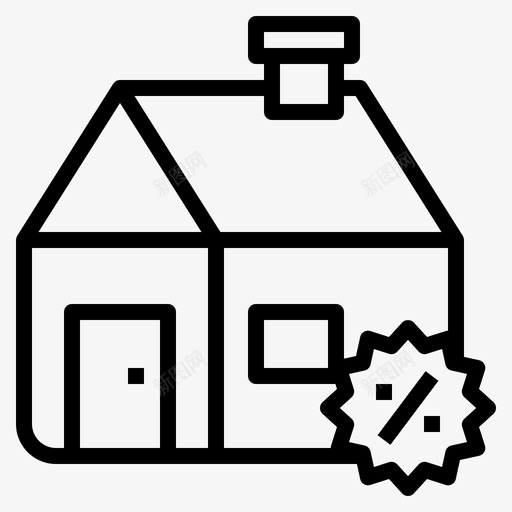 折扣房子价格图标svg_新图网 https://ixintu.com 价格 促销 房地产 房子 折扣