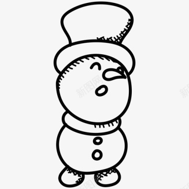 雪人卡通雪人雪雕图标图标