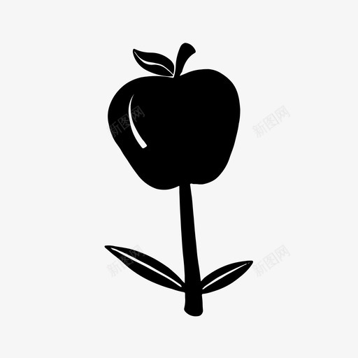 苹果活着食物图标svg_新图网 https://ixintu.com 手绘素描 水果 活着 生长 苹果 茁壮成长 食物