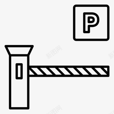 停车场大门停车栏图标图标