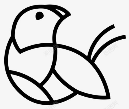 麻雀动物鸟图标图标