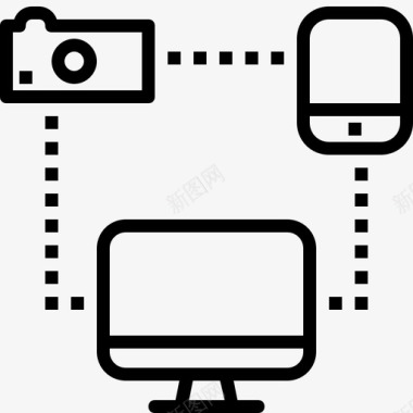 连接照相机计算机图标图标